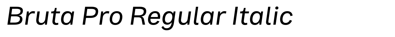 Bruta Pro Regular Italic